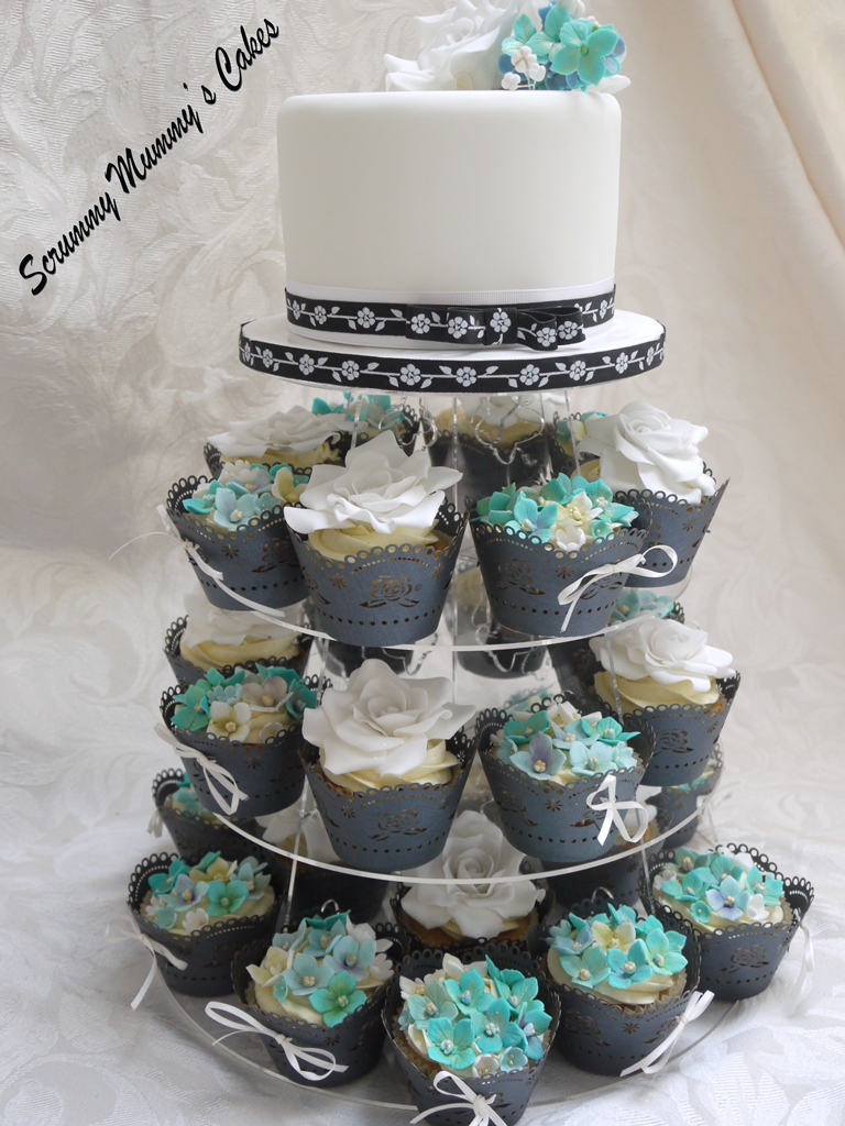 Wedding Cupcake Tower 4 Tier Cupcake Stand With LED String Light