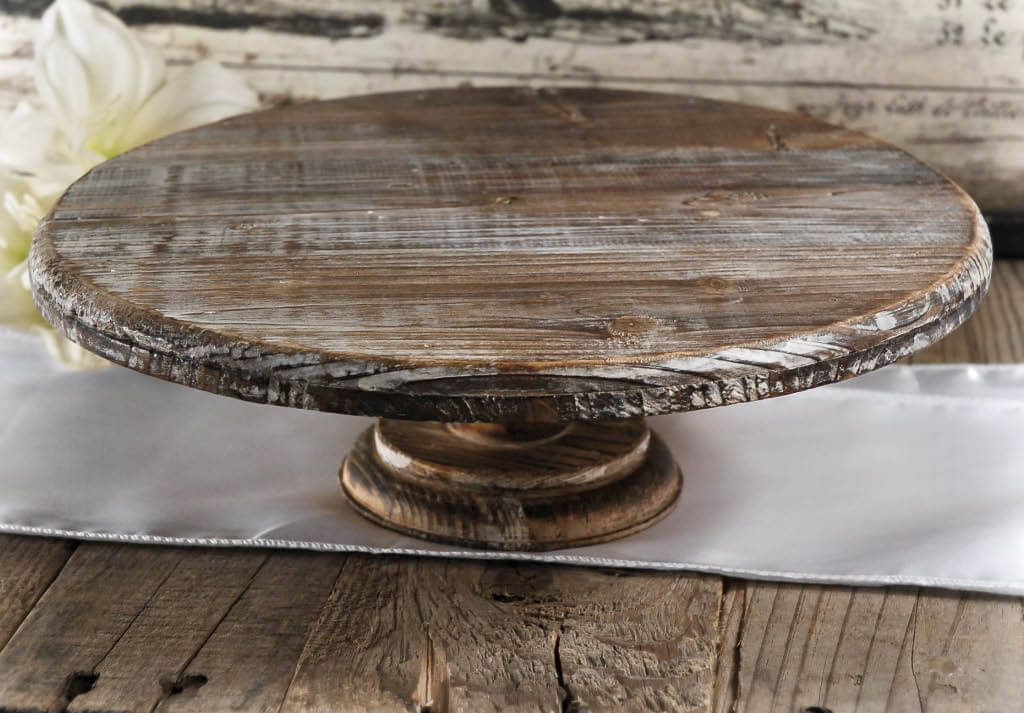 Rustic Wood Cake Stand. Lipper International Acacia Tree Bark Footed ...