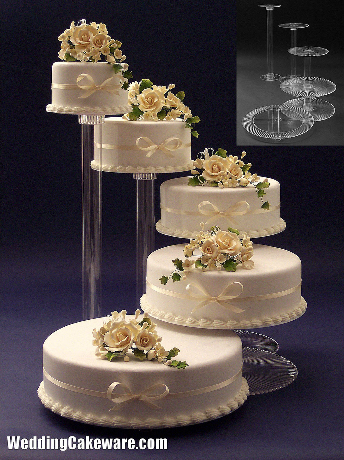Wedding Cake Tier Stands 6 Tier Clear Wedding Cascade Cupcake Cake 