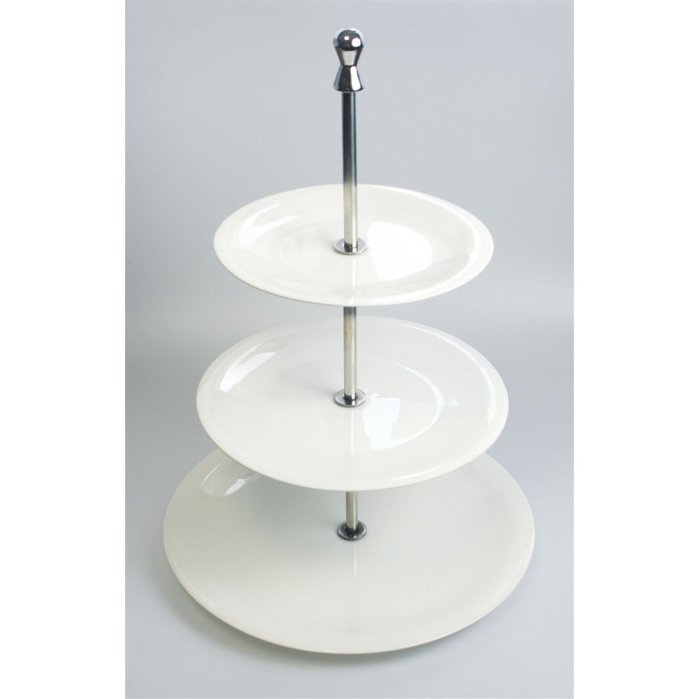 white tiered cake stands