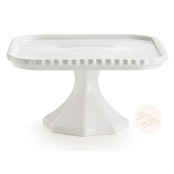 White Square Cake Stand SQ CAKE STND 11 X 3 75 S1 SIOC   28301 