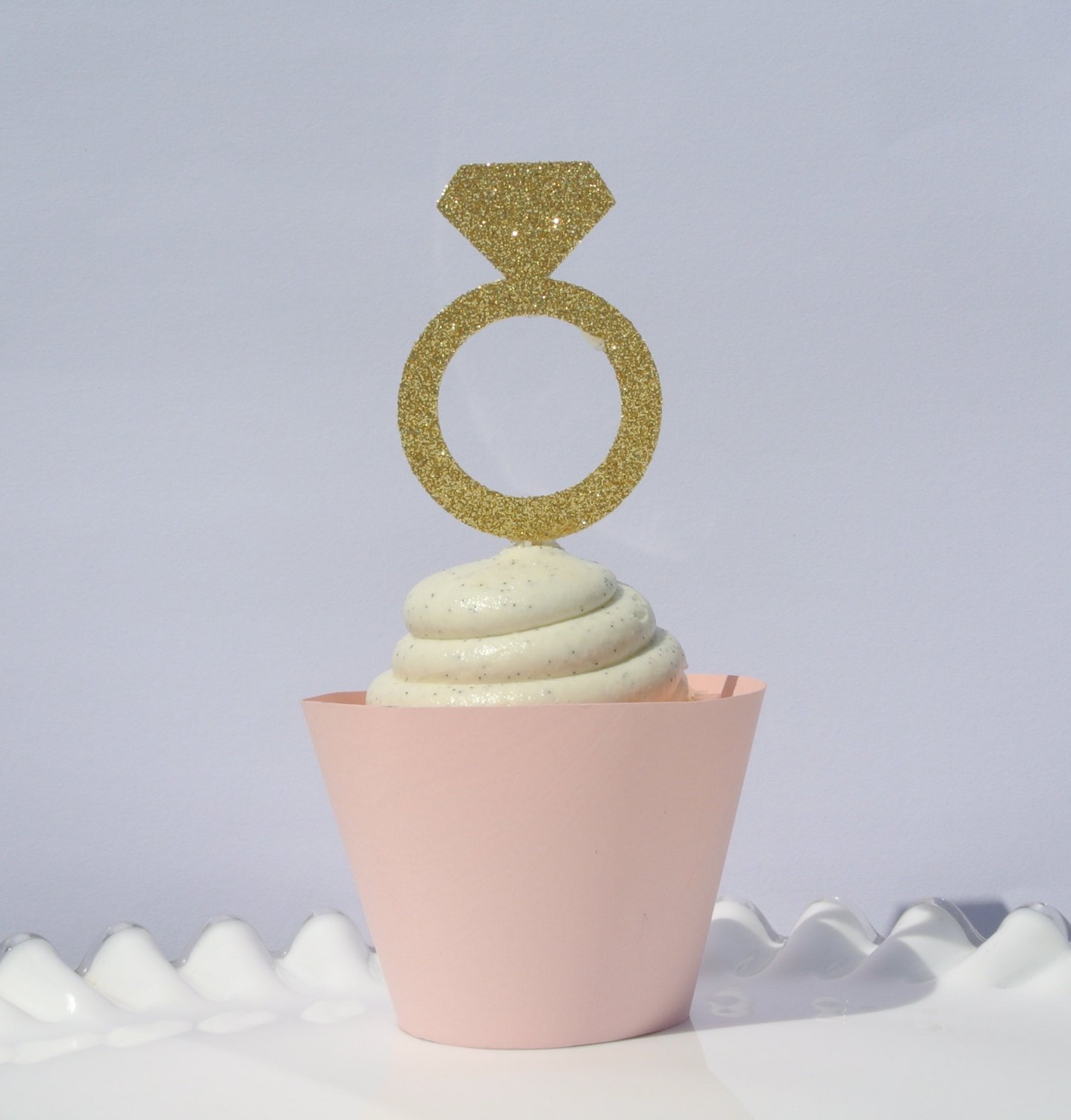 Cupcake Ring Toppers. Unicorns and Rainbows Cupcake Rings - 24 pc.