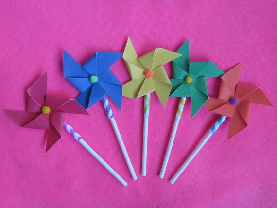 Pinwheel Cupcake Toppers. 30 Pcs Pinwheel Cupcake Toppers Cake ...