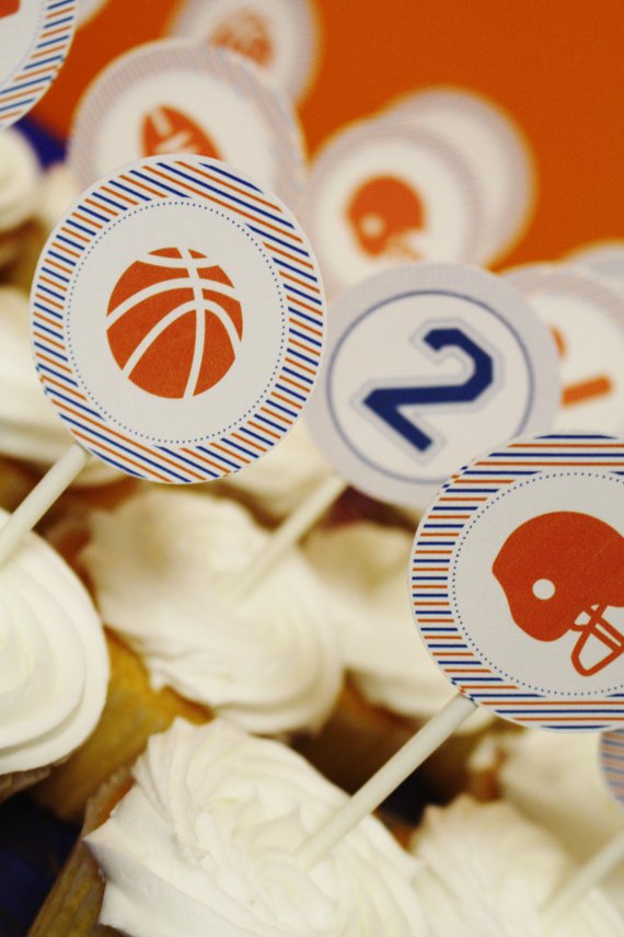 Sports Themed Cupcake Toppers. Gyufise 36 Pack Sports Cupcake Toppers ...